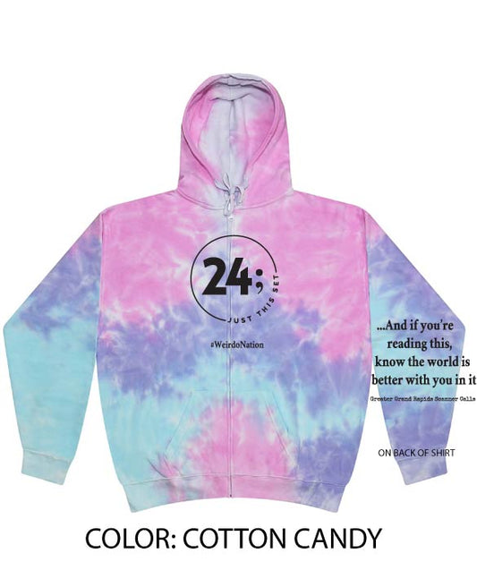 TIE DYE ZIP UP SWEATSHIRT- JUST THIS SET OF 24