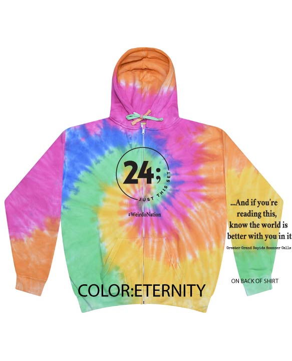 TIE DYE ZIP UP SWEATSHIRT- JUST THIS SET OF 24